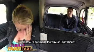 Female fake taxi model hot blonde sex in taxi.