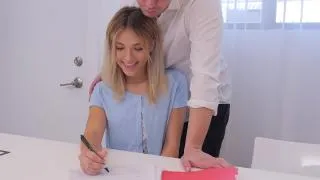 College tutors tight pussy during study session